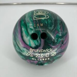 Brunswick Axis Bowling Ball 12lb 8oz Green Purple Swirl Reactive Resin Drilled